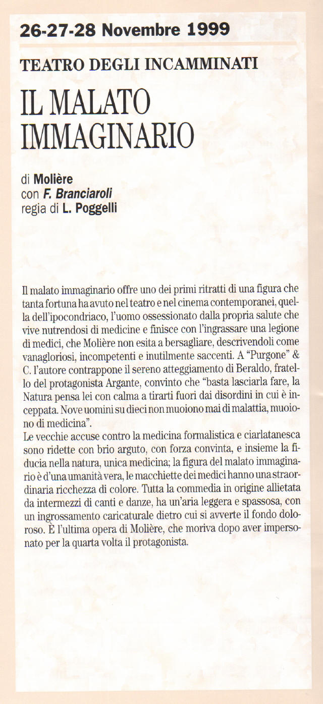 Teatro Cagnoni Stagione 1999-2000